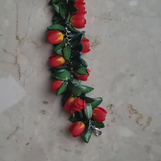 Hot Passion: Tulip Bracelet Polymer Clay.