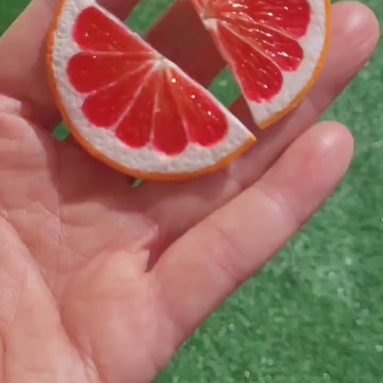 Citrus Buzz: Grapefruit Earrings Polymer Clay.