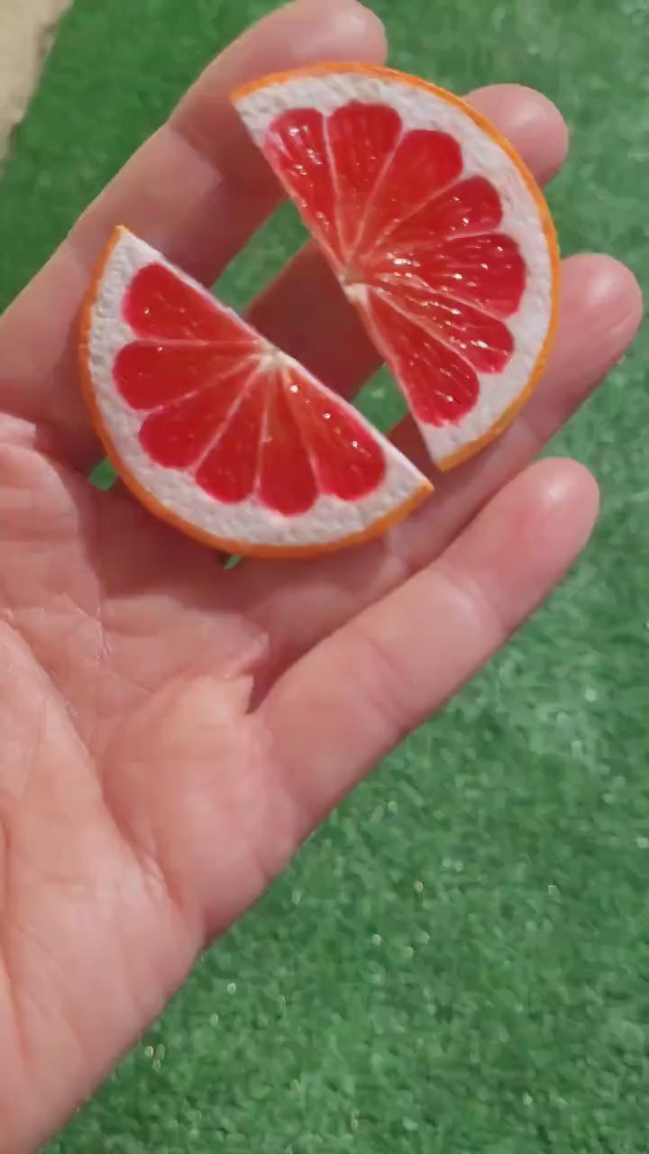 Citrus Buzz: Grapefruit Earrings Polymer Clay.