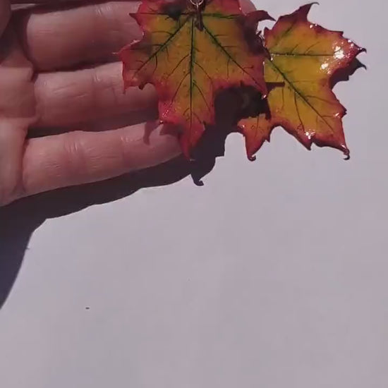 Fall Palette: Maple Leaf Earrings Polymer Clay.