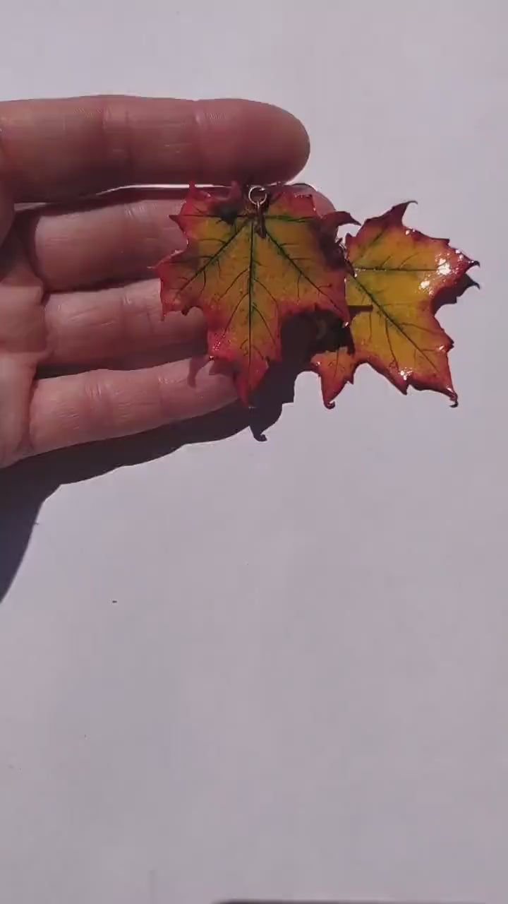 Fall Palette: Maple Leaf Earrings Polymer Clay.