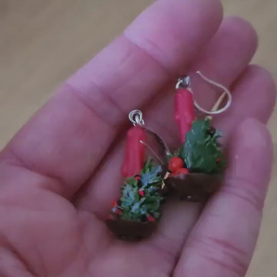 Festive Glow: Christmas Earrings Polymer Clay.