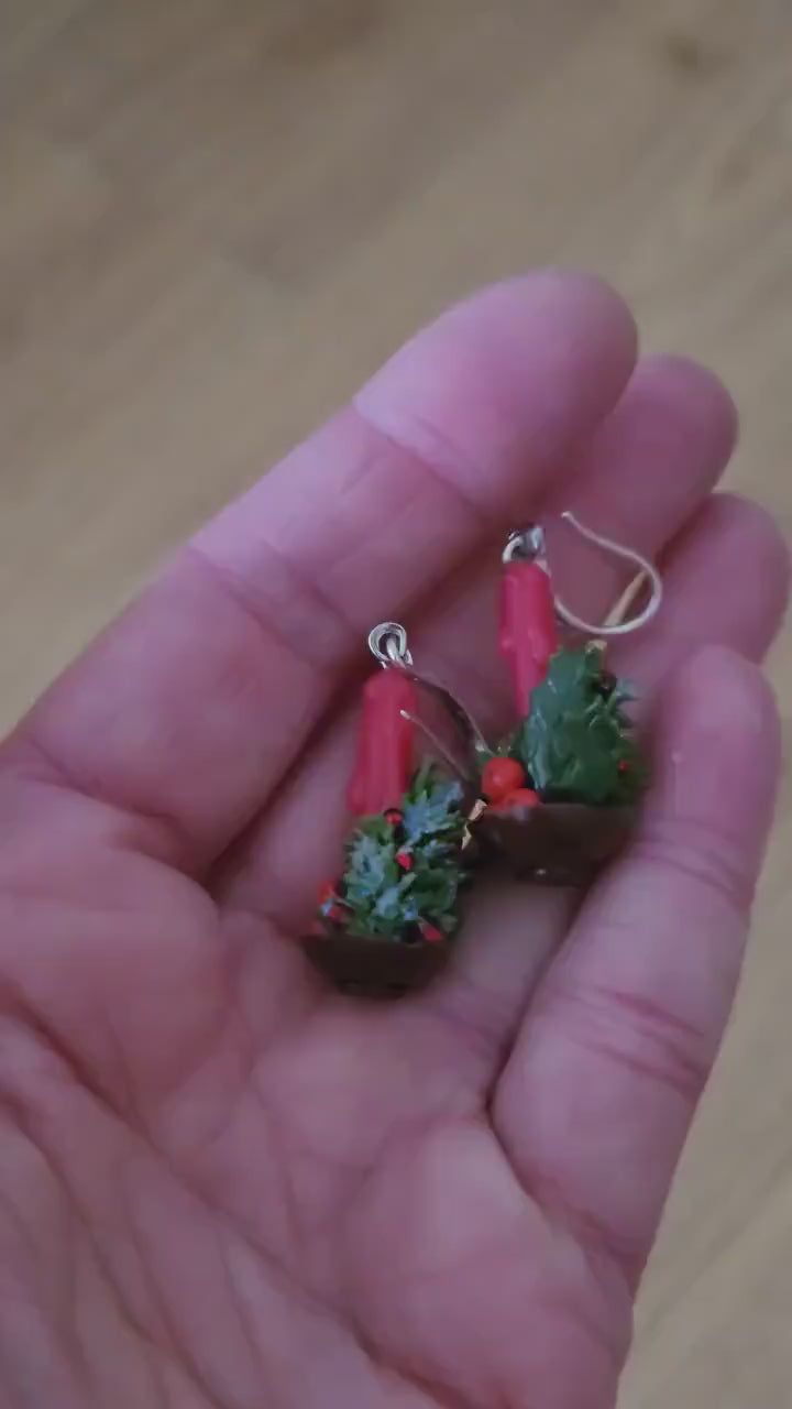 Festive Glow: Christmas Earrings Polymer Clay.