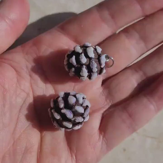 Winter Masterpiece: Pine Cones Beads Polymer Clay.