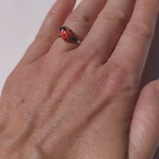 Little Darling: Ladybug Ring Polymer Clay.