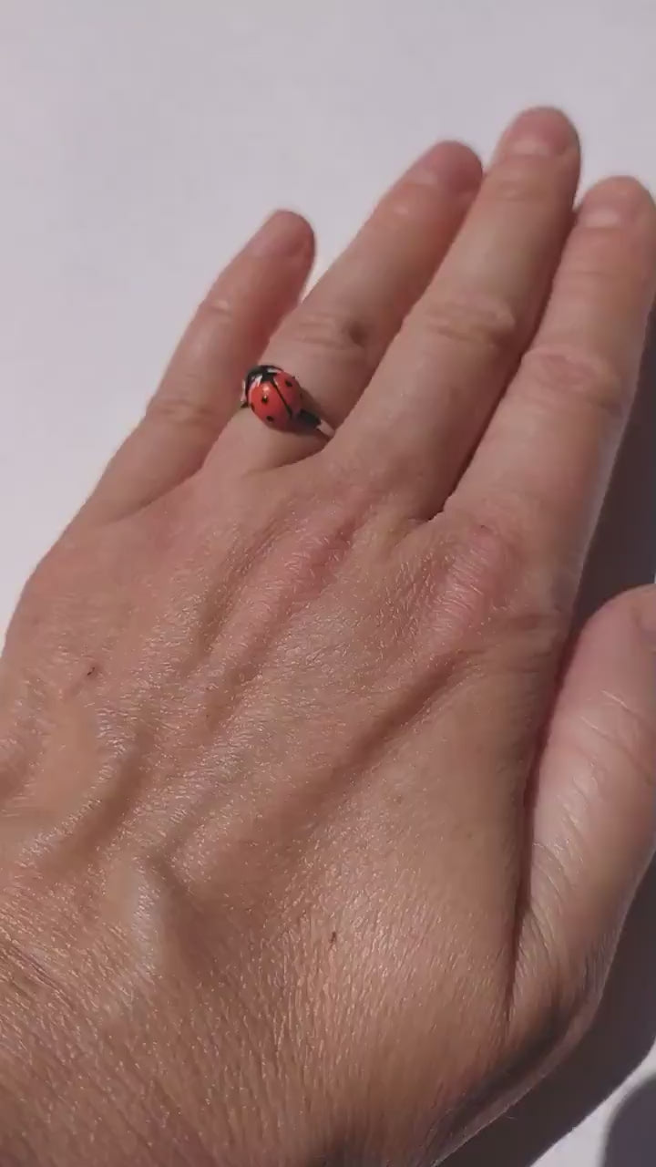 Little Darling: Ladybug Ring Polymer Clay.