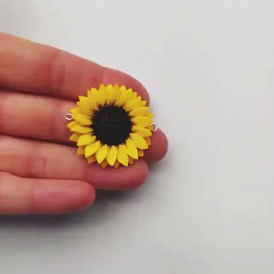 Summer Symphony: Sunflower Bead Polymer Clay.