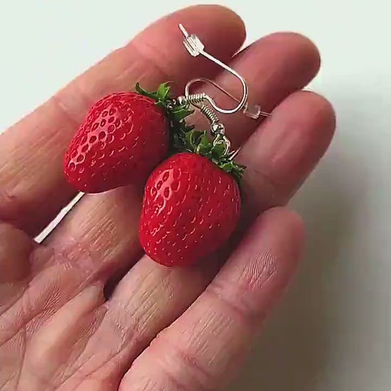 Strawberry Polymer Clay Earrings Summer Delight