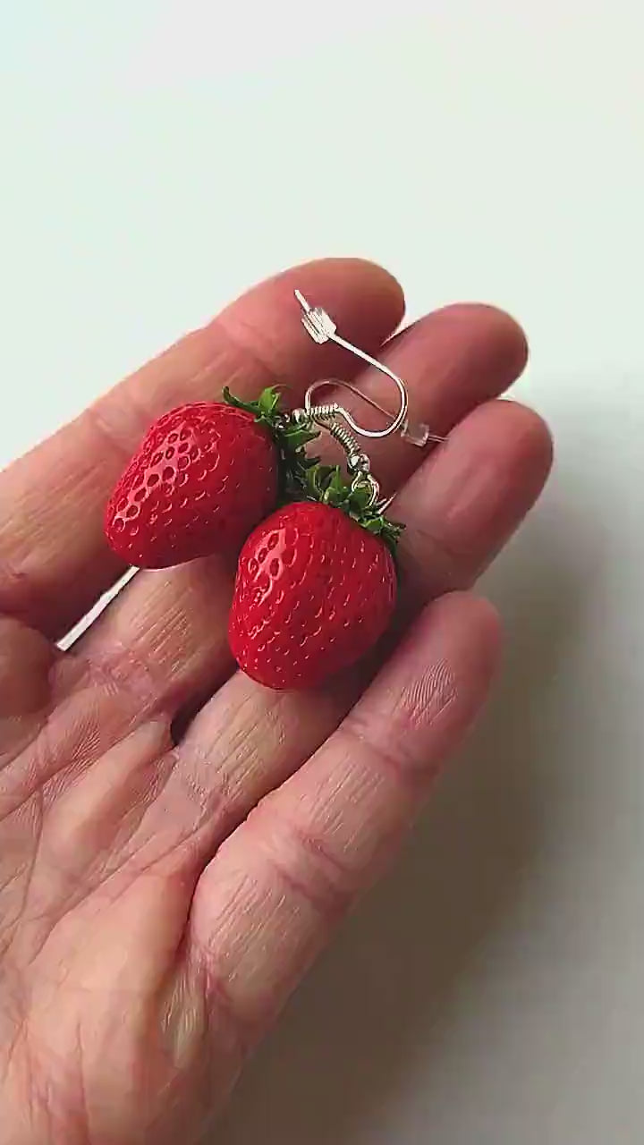 Strawberry Polymer Clay Earrings Summer Delight