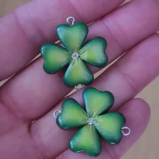 Lucky Four: Leaf Clover Beads Polymer Clay.