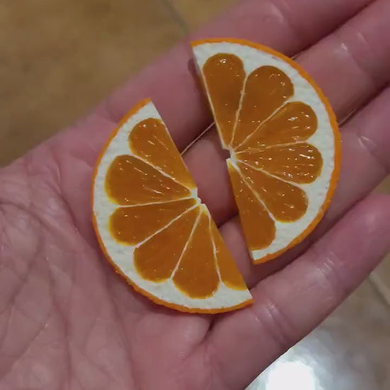 Juicy Duo: Orange Slice Earrings Polymer Clay.