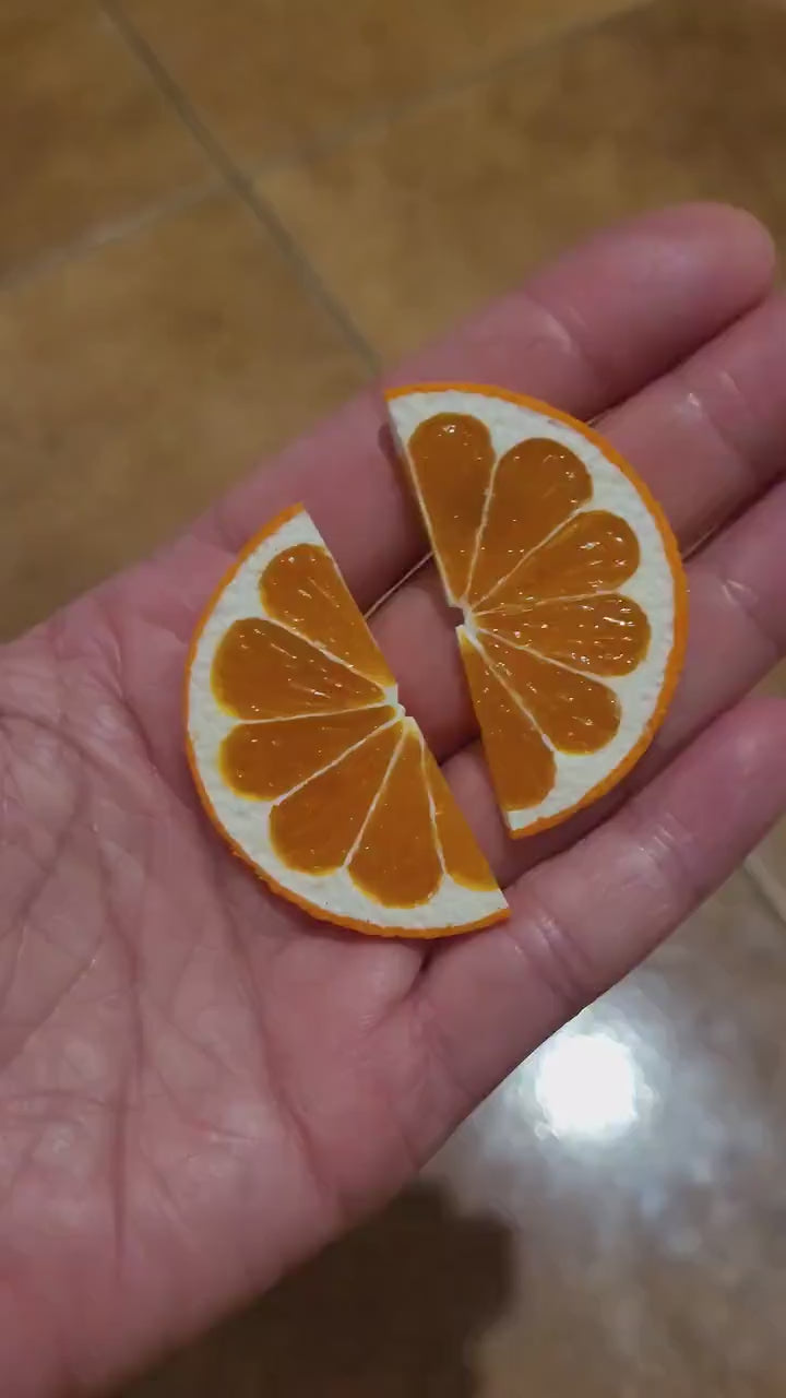 Juicy Duo: Orange Slice Earrings Polymer Clay.