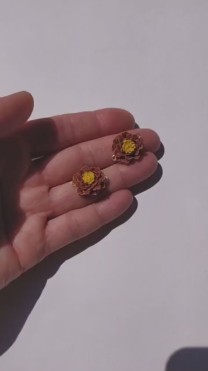 Dazzling Floral: Marigold Beads Polymer Clay.