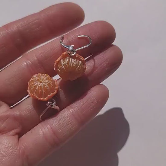 Citrus Cuties: Mandarin Earrings Polymer Clay.