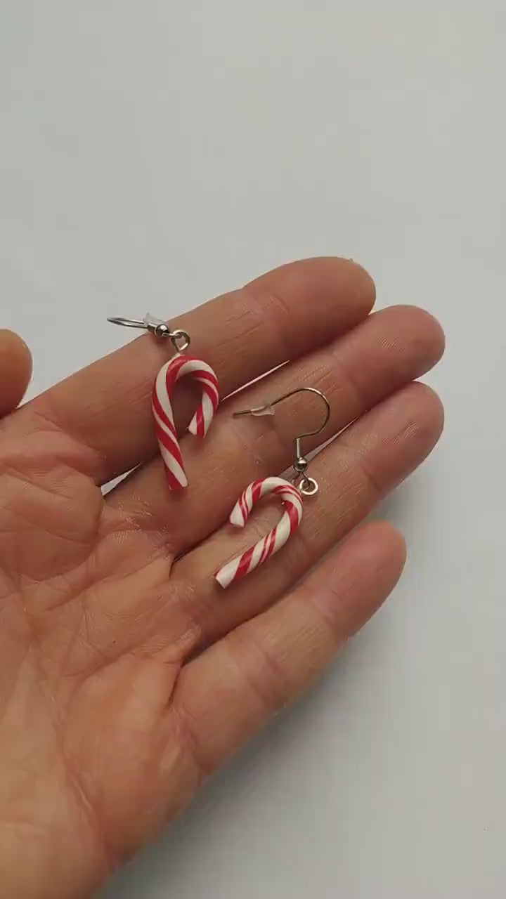 Sweet Caprice: Candy Cane Earrings Polymer Clay.