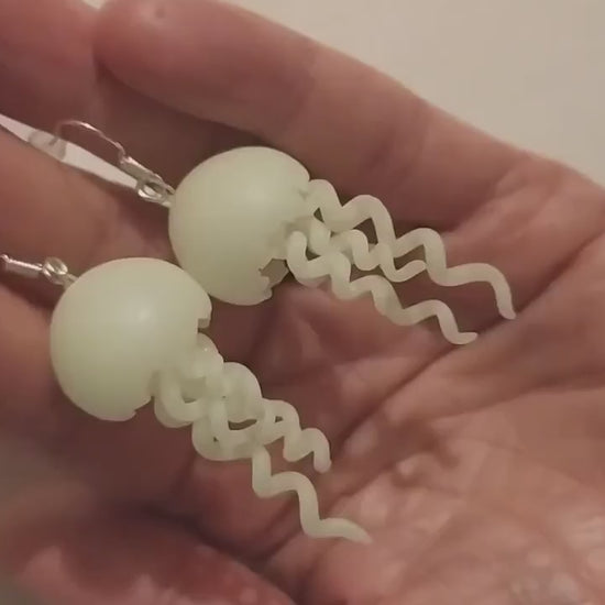 Shining Depth: Jellyfish Earrings Polymer Clay.