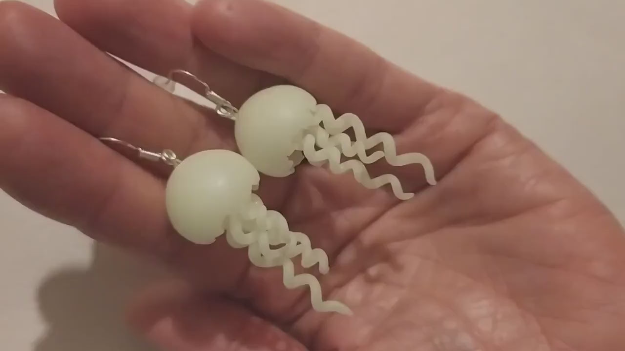 Shining Depth: Jellyfish Earrings Polymer Clay.