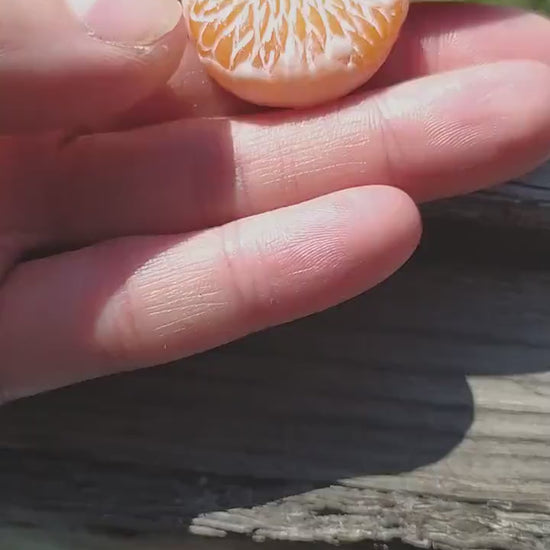 Mini Delight: Mandarin Brooch Polymer Clay.