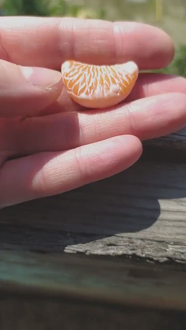 Mini Delight: Mandarin Brooch Polymer Clay.