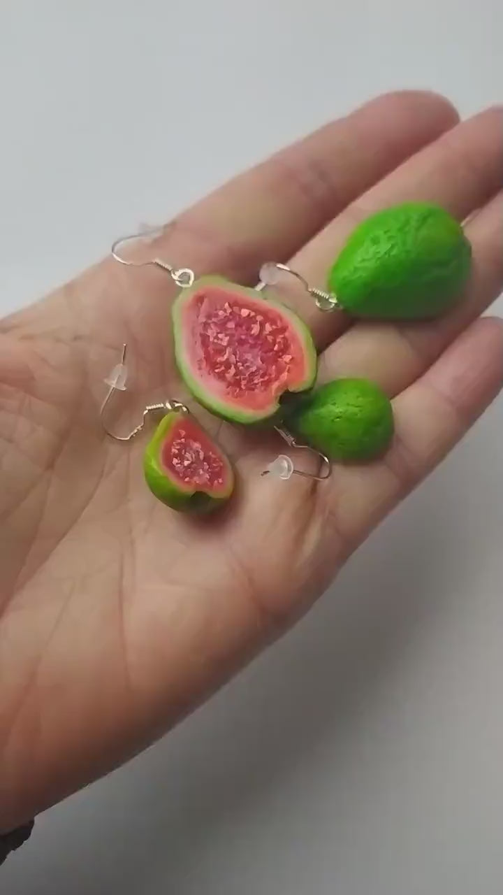 Paradise Gifts: Guava Earrings Polymer Clay.