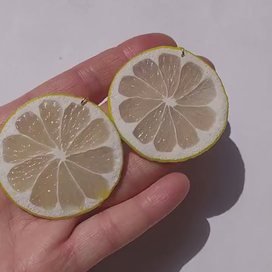 Sweet Sourness: Lemon Earrings Polymer Clay.