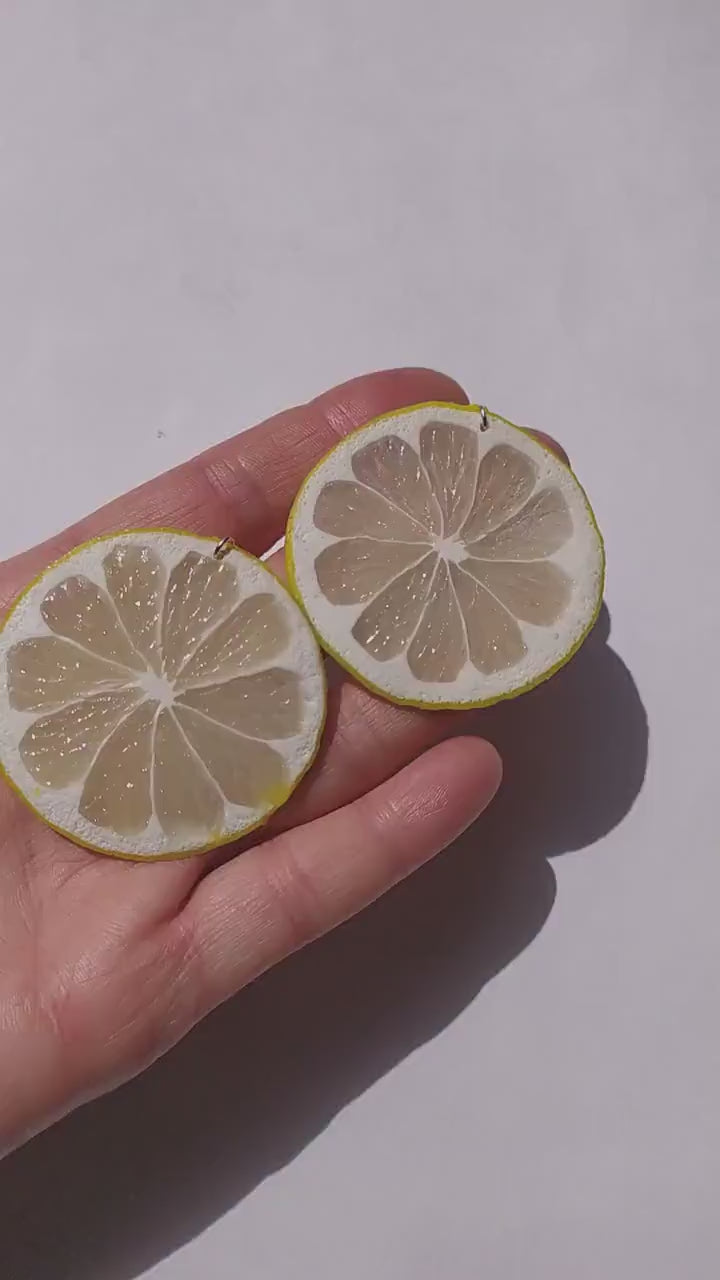 Sweet Sourness: Lemon Earrings Polymer Clay.