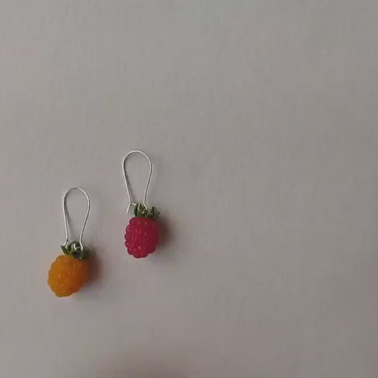 Two-Color Magic: Raspberry Earrings Polymer Clay.