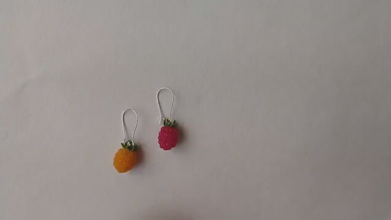 Two-Color Magic: Raspberry Earrings Polymer Clay.