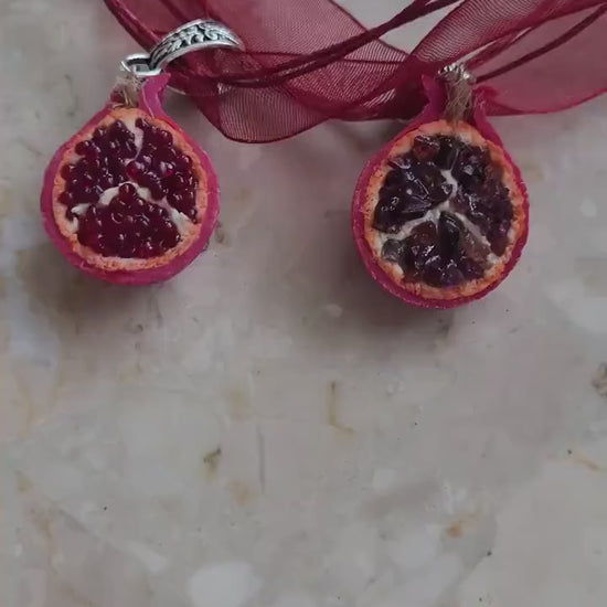 The Queen of Jewels: Pomegranate Pendant Polymer Clay