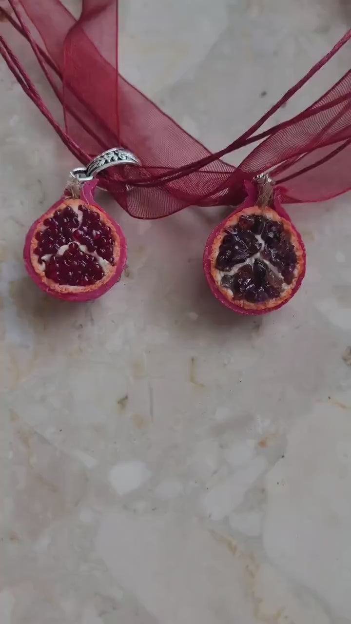 The Queen of Jewels: Pomegranate Pendant Polymer Clay