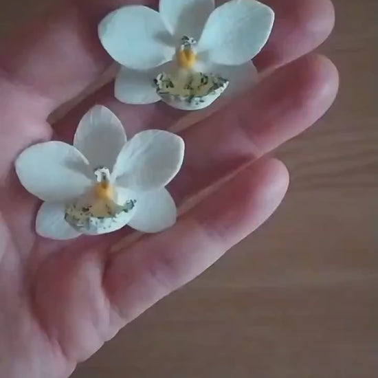 Dream Petals: Orchid Earrings Polymer Clay.