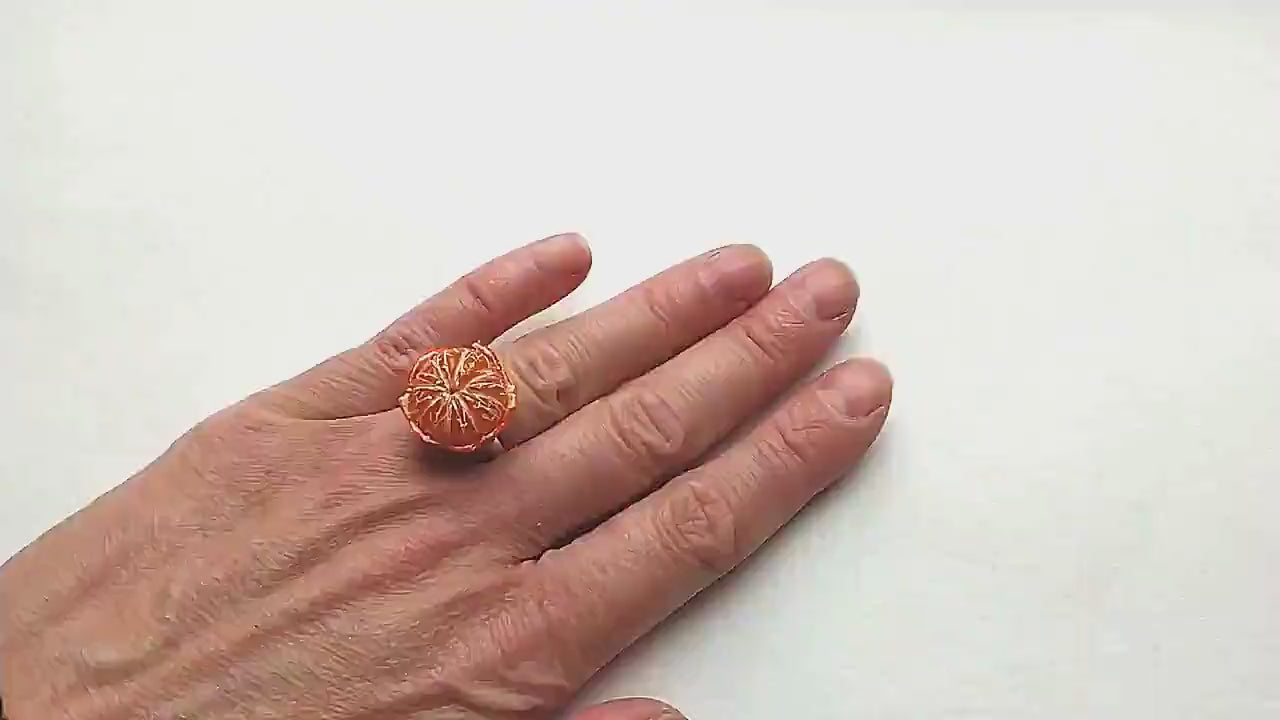 Burst of Joy: Mandarin Fruit Ring Polymer Clay