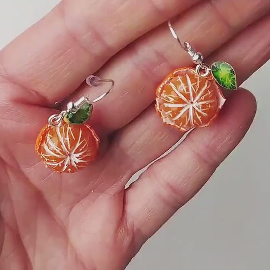 Citrus Chic: Mandarin Polymer Clay Earrings