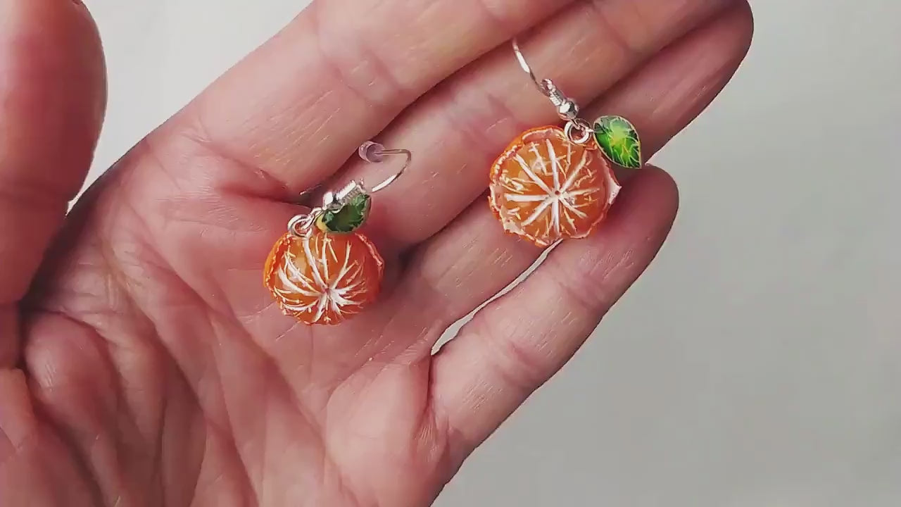 Citrus Chic: Mandarin Polymer Clay Earrings