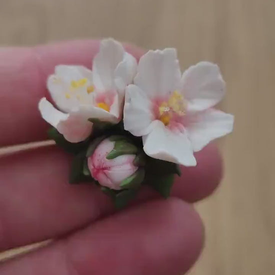 Fragrant Spring: Almond Blossom Ring Polymer Clay.