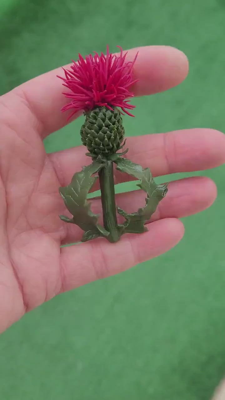 Spiky Beauty: Thistle Brooch Polymer Clay.