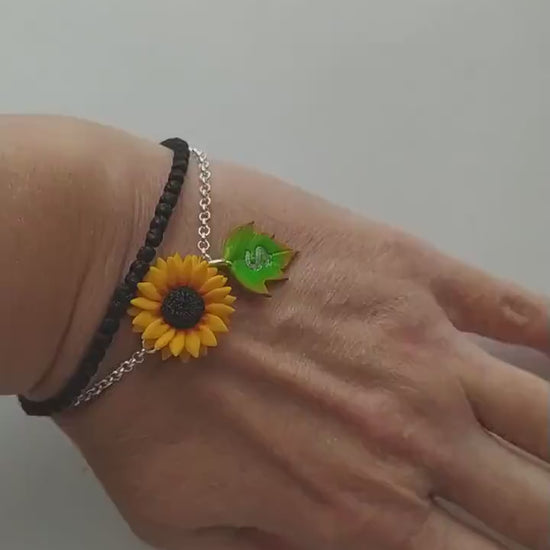 Sunny Dream: Sunflower Bracelet Polymer Clay.