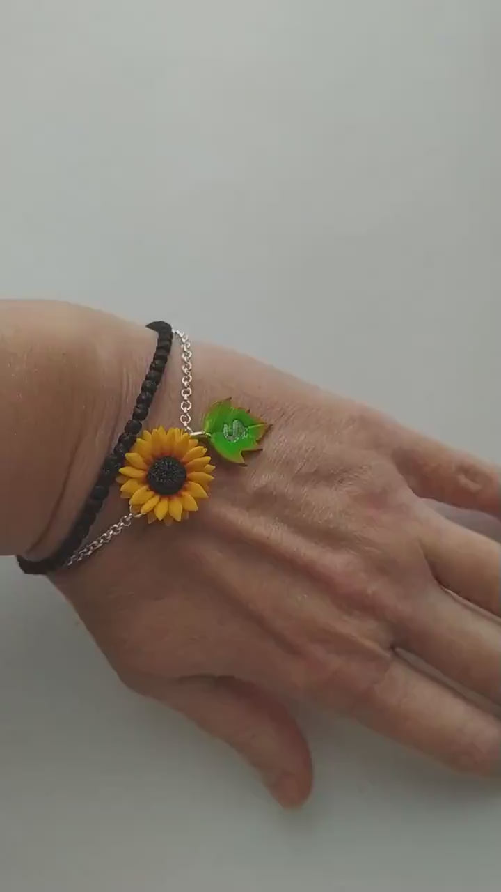 Sunny Dream: Sunflower Bracelet Polymer Clay.