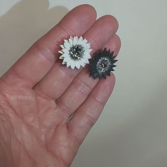 Light & Shadow: Sunflower Earrings Polymer Clay.