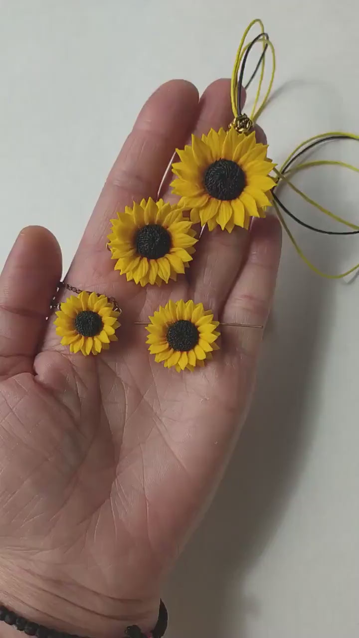 Floral Style: Sunflower Bead Polymer Clay.