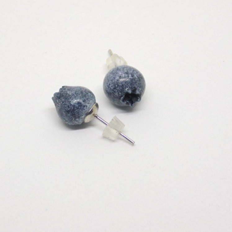 Juicy Droplets: Blueberry Earrings Polymer Clay.