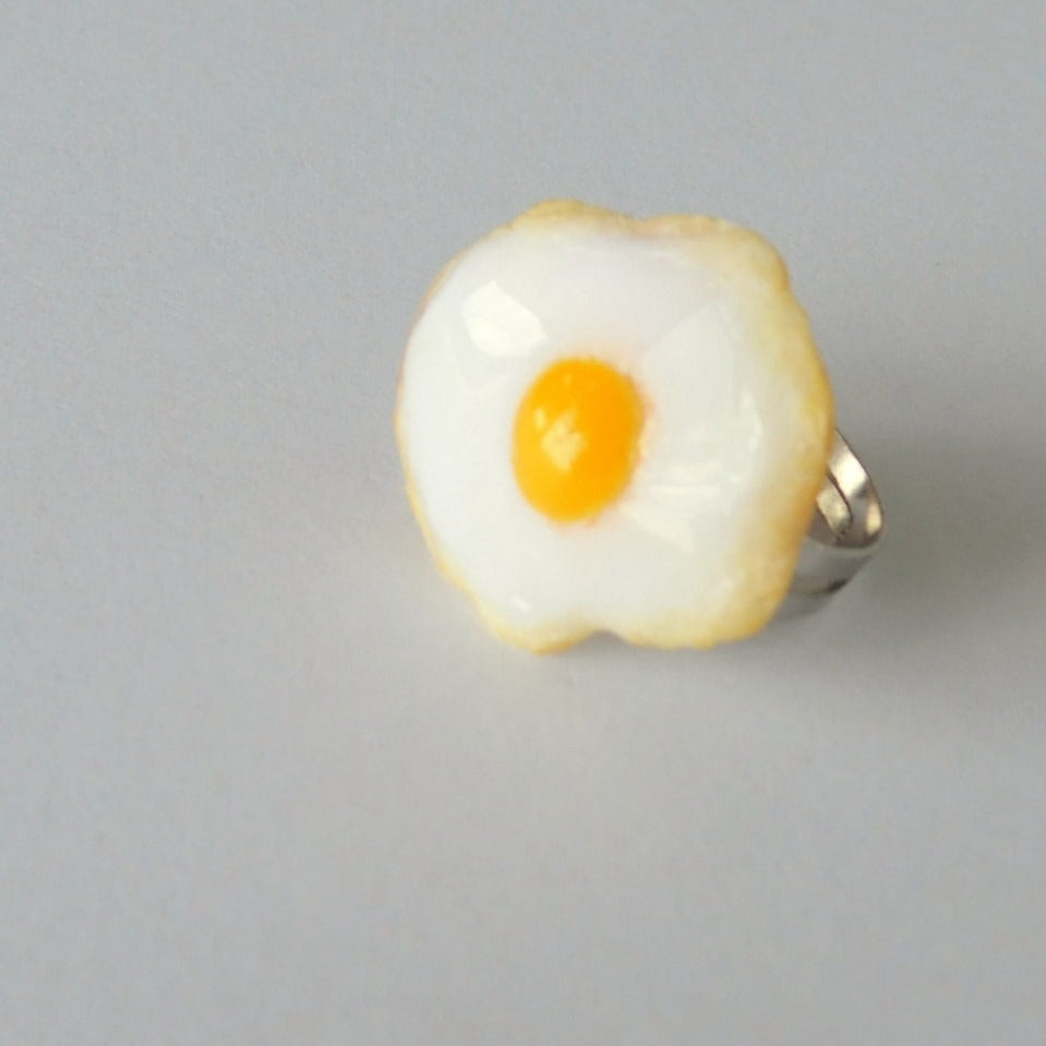 Breakfast Bling: Fried Eggs Ring Polymer Clay.