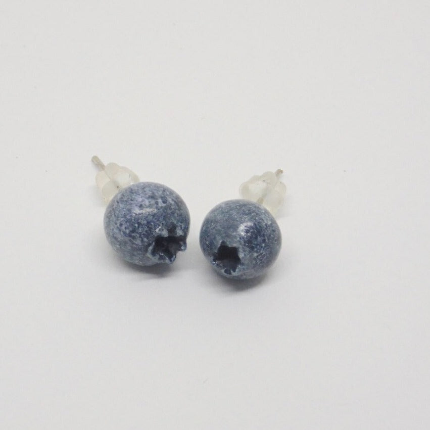 Juicy Droplets: Blueberry Earrings Polymer Clay.