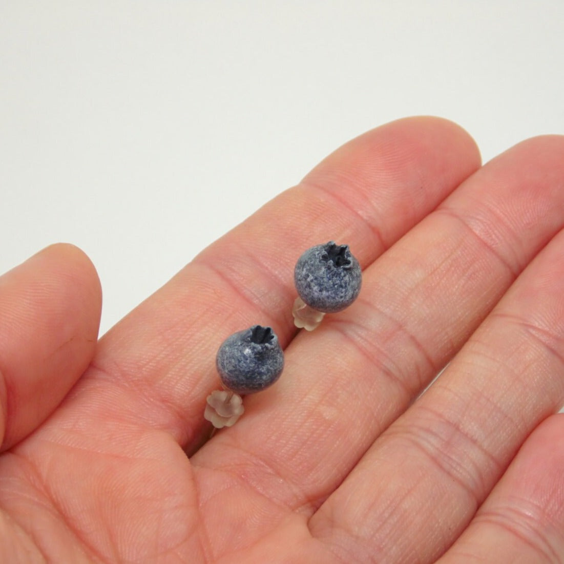 Juicy Droplets: Blueberry Earrings Polymer Clay.