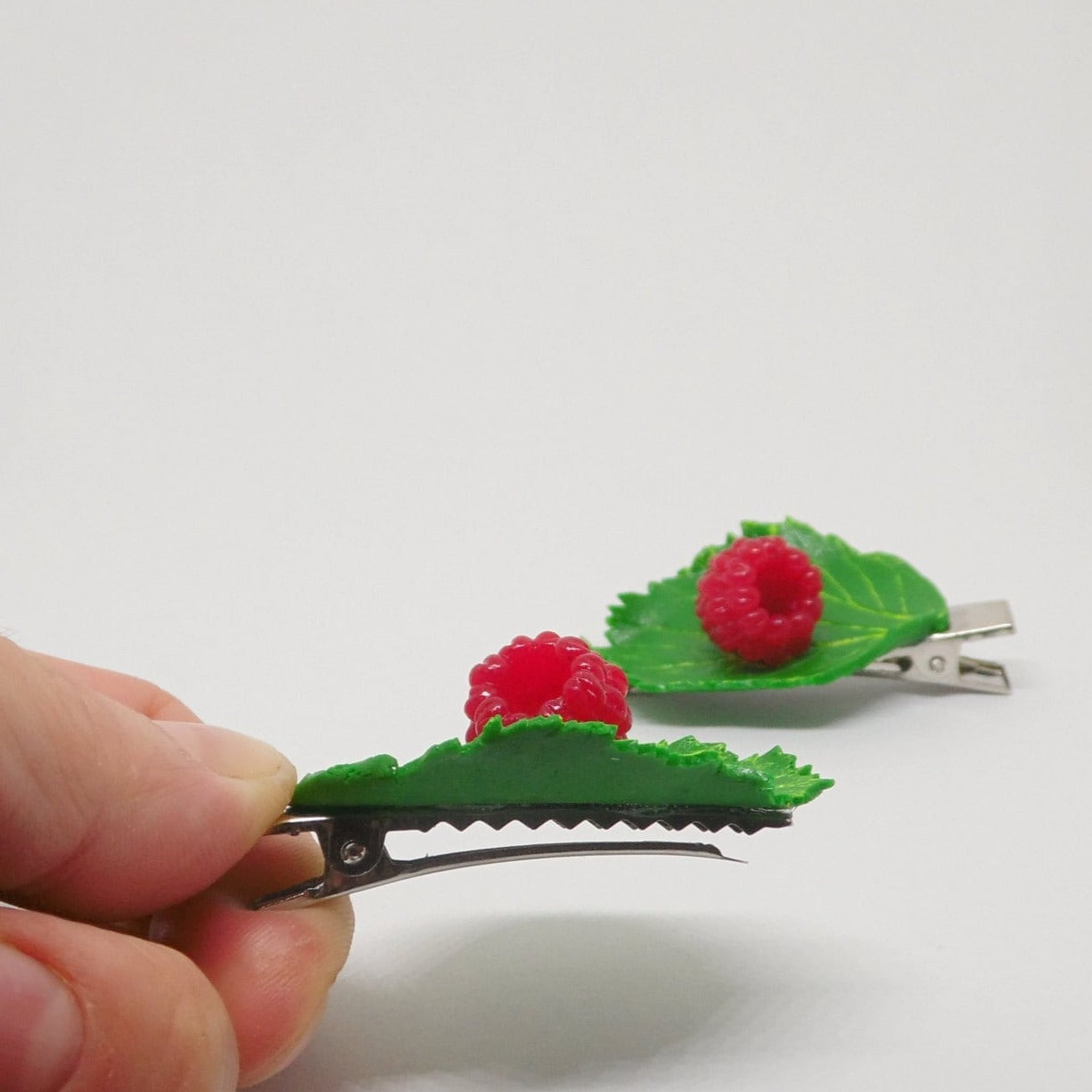 Juicy Explosion: Raspberry Barrette Polymer Clay.