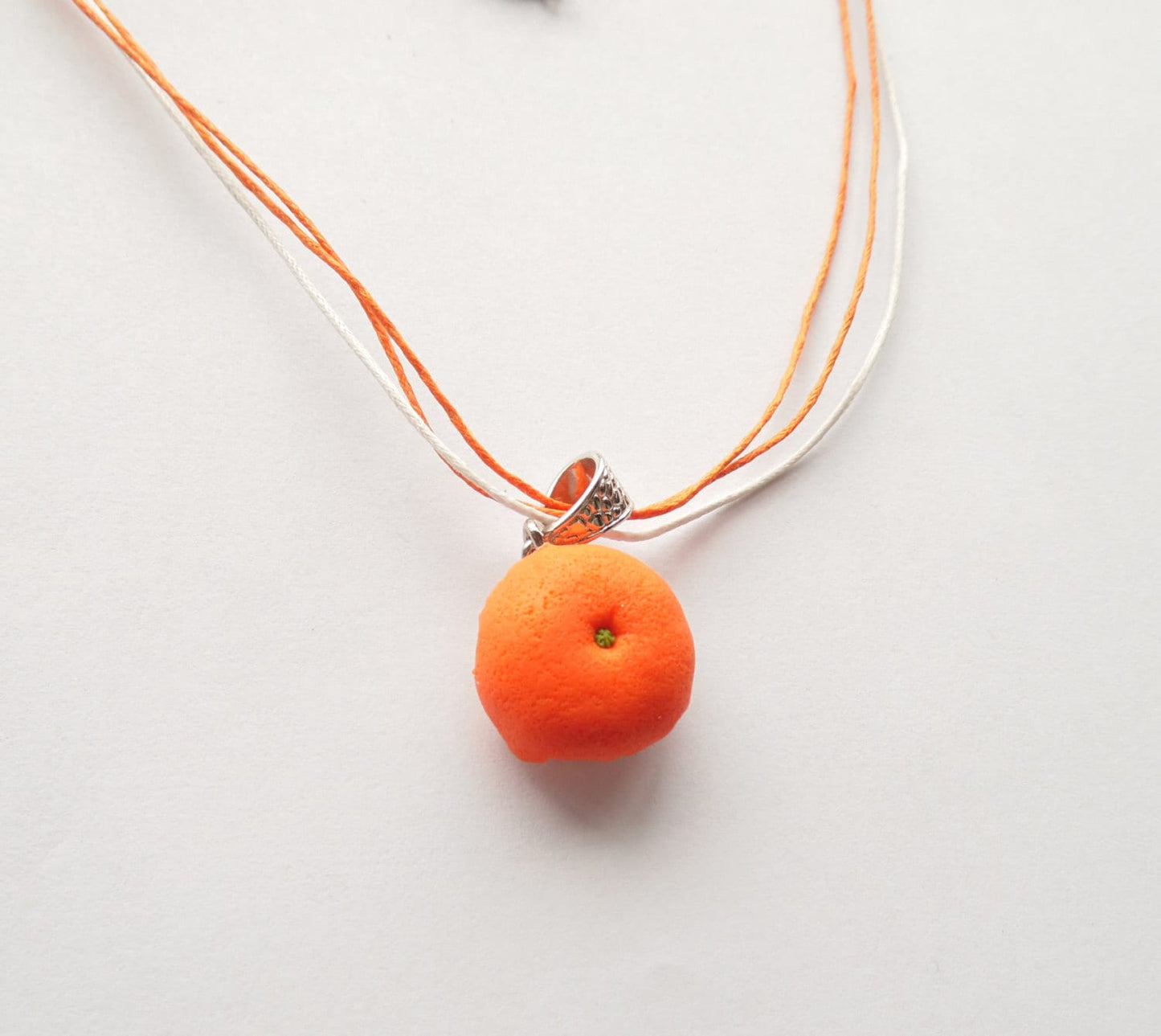 Juicy Delight:  Mandarin Polymer Clay Necklace