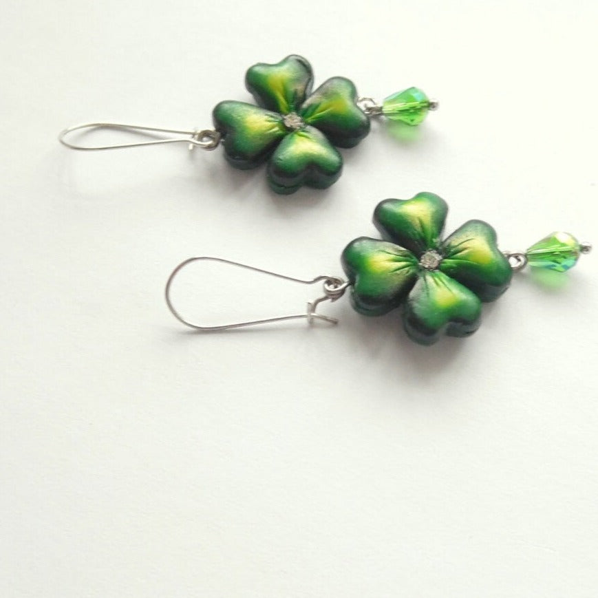 Irish Magic: Clover Earrings Polymer Сlay.