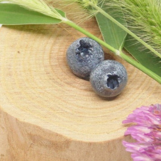 Juicy Droplets: Blueberry Earrings Polymer Clay.