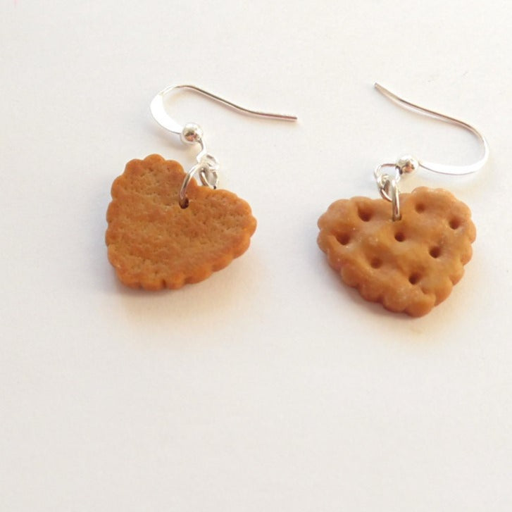 Love Tastes : Heart Cookie Earrings Polymer Clay.