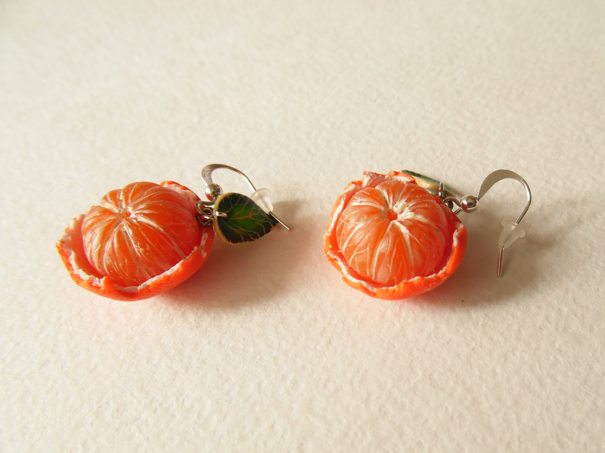 Citrus Chic: Mandarin Polymer Clay Earrings